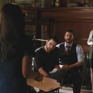 Still of Charlie Weber Liza Weil Aja Naomi King and Jack Falahee in How to Get Away with Murder 2014