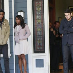 Still of Alfred Enoch, Aja Naomi King and Jack Falahee in How to Get Away with Murder (2014)