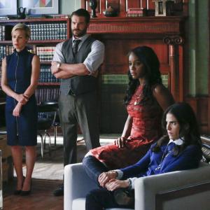 Still of Karla Souza Charlie Weber Liza Weil and Aja Naomi King in How to Get Away with Murder 2014