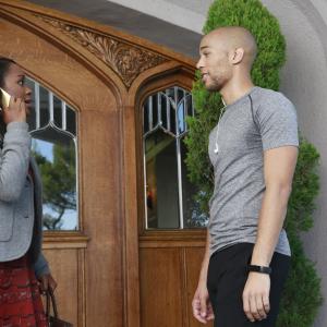 Still of Kendrick Sampson and Aja Naomi King in How to Get Away with Murder (2014)