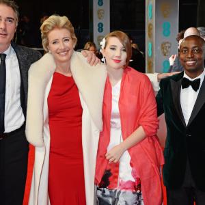 Greg Wise, Emma Thompson, Gaia Wise and Tindyebwa Agaba Wise attend the EE British Academy Film Awards 2014 at The Royal Opera House on February 16, 2014 in London, England.