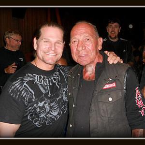 Brian Graham and Sonny Barger at the World Premiere of I Ride at the Laemmles Royal Theatre in West Los Angeles