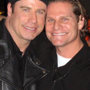 Brian Graham with John Travolta at the Wild Hogs premiere at the El Capitan theater in Hollywood