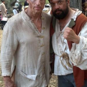 Vic and Horatio Sanz(SNL)on set of Don Quixote..