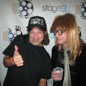 Joey playing Garth and good friend Dennis Styles playing Wayne from Waynes World at a Stage 3 productions Hollywood Halloween party on October 17th 2009