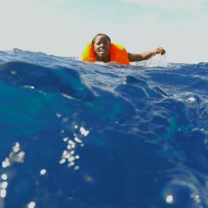 Out in the middle of the Caribbean Ocean Janeshia AdamsGinyard fights to survive on National Geographic Channels The Raft
