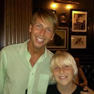Miles Elliot Dink and Jack McBrayer at COOTIES wrap party
