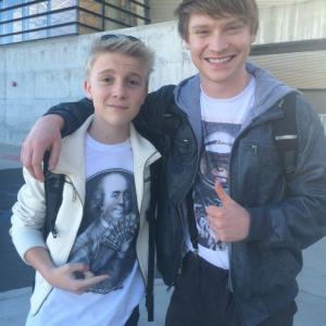 Calum Worthy (Austin and Ally)and Miles Elliot on location shooting The Thinning