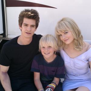 Miles Elliot during The Amazing Spiderman w Andrew Garfield and Emma Stone taking a break on the Sony lot