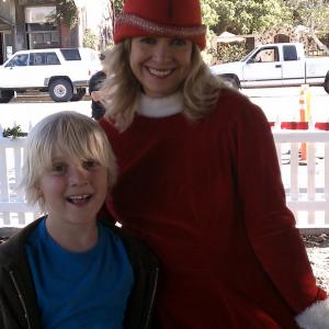 Miles Elliot and Catherine Hicks on A CHRISTMAS WEDDING TAIL location shoot