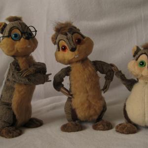 CHIPWRECKED Film poseable stuffy standins for the chipmunks
