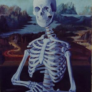Looney Tunes Back In Action film painting of the Mona Lisa as a skeleton