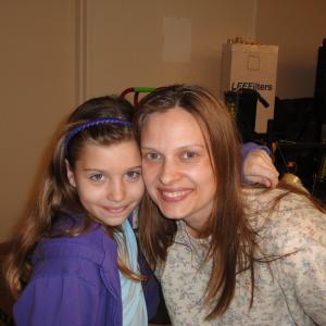 Paris Smith and Vinessa Shaw on the set of Puncture