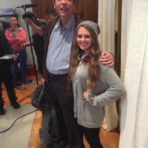 Amy Granlund 2014 ActorMakeup ArtistYouTuber with Actor Fred Stoller on set of Stephen Glickmans The Greys