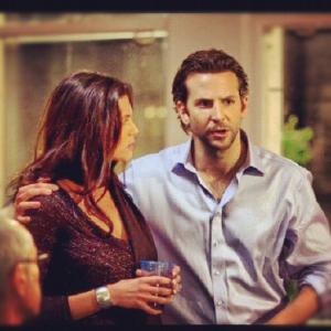 Movie still from Limitless Myself and Bradley Cooper in a party scene