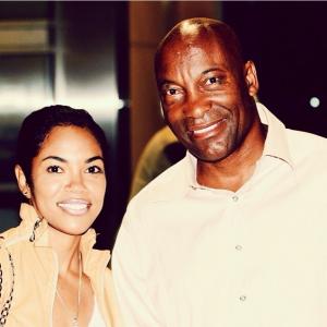 Actress Parris Franz Fluellen and Director John Singleton at Spike Lees Do The Right Thing 25th Anniversary Screening at LACMA in Los Angeles