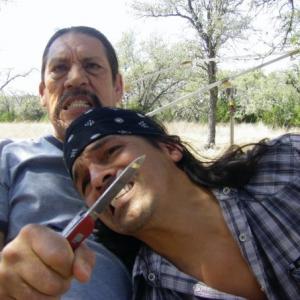 Machete Louis Moncivias with actor Danny Trejo utility stunts