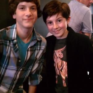 Logan Shea with Mason Cook at the Spy Kids 4D Premiere