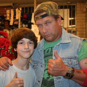 Logan Shea and Stephen Baldwin on set of The Perfect Hurl August 2010
