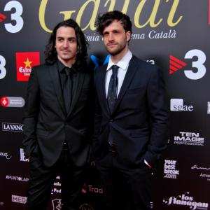 Roger Batalla with Santi Bayn at Premis Gaud 2015 red carpet