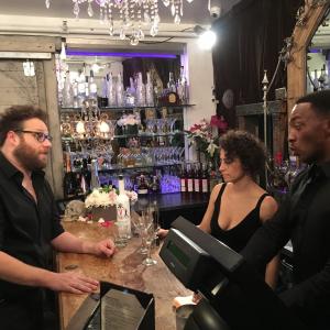 Seth Rogan and Anthony Mackie the night before promo