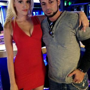 David Gere the Producer of A Bets A Bet  2013 on set with modelactress Jackie Moore