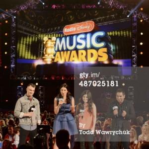 Madeline Whitby with Morgan Tompkins Candice and Ernie D hosting The 2014 Radio Disney Music Awards