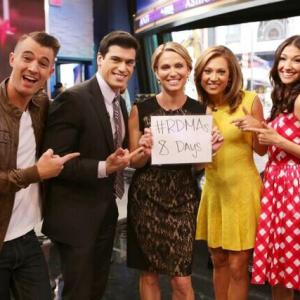 Madeline Whitby with Morgan Tompkins on the set of Good Morning America