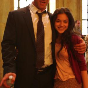Christopher Meloni and Odeya Rush on the set of Law  Order Special Victims Unit