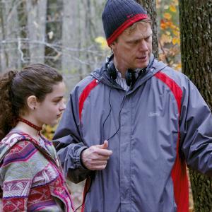 Behind The Scenes photo of Dir. Peter Hedges and Odeya Rush on the set of The Odd Life Of Timothy Green