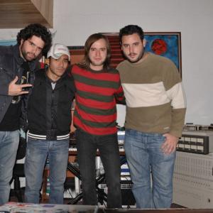 With composer Chetes at the post production for El intruso 2009