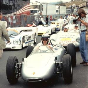 C Van Tune during filming of Porsche vintage race car at Laguna Seca Raceway
