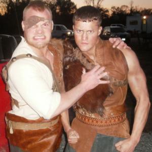 Stunt performers Adam Sibley and Beau Brasseaux on set of Dungeons an Dragons