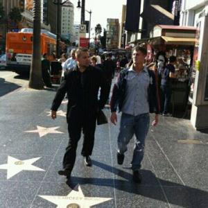 Actors Beau Brasseaux and Austin Naulty on Hollywood blvd