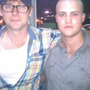 Actors Beau Brasseaux and Jimmi Simpson on set of The Breakout Kings!!
