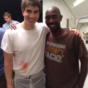 Eric Shamm Watson and Brandon Routh on the set of 400 Days.