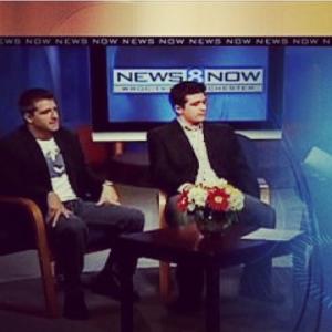 Producer Elliott Pruitt and Director Zach Stasz during an interview with NEWS 8 WROC about their 2009 production of An Adult Evening of Shel Silverstein