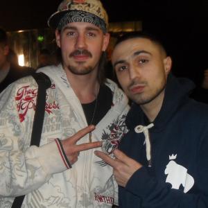 Ben Probert and Adam Deacon on the set of Hype Hype Ting Music Video for the film Anuvahood