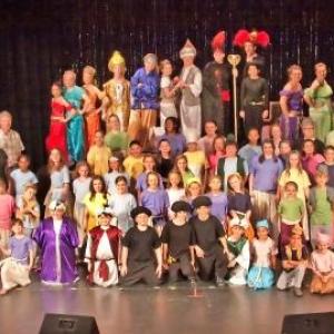 Tryston Skye with Cast and Crew for Aladdin Jr  Evans Childrens Theater
