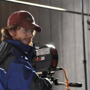 Still of Cameron Tremblay on the set of The Long Road