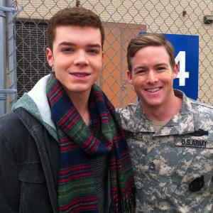 Cameron Monaghan and Tommy Beardmore on the set of Showtimes Shameless