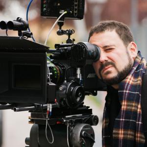 Director Victor Perez on the set of Another Love