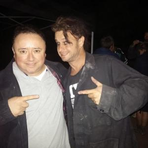 Gabriel Campisi with FX wizard Eric Fox on the set of The Horde