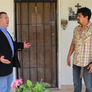 Harris Omar Trevino L meets up with meets up with Robert DAVID CID in the film Warning currently in production