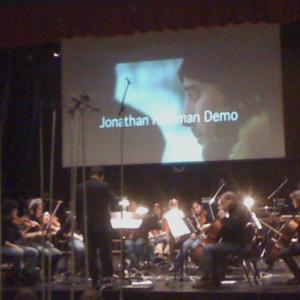 Jonathan Hartman conducting a chamber ensemble recording session New York City