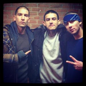 Jon Bernthal,Richard Cabral and I Filming the Movie SNITCH.