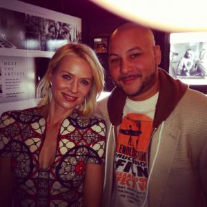 Hanging in the Green Room with the star of Sunlight Jr Naomi Watts prior to our World Premiere at the Tribeca Film Festival 2013