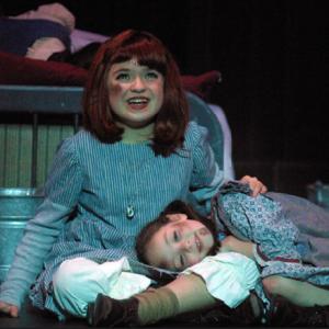 Jordyn Foley as Annie and Emily Joy Kessel as Molly in the upcoming production of Annie at the Bankhead Theatre January 2012