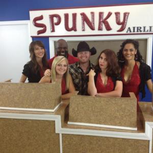 Joshua Ray Bell with the cast of Spunky Airlines
