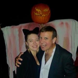 Halloween in Hollywood! Dracula and his familiar